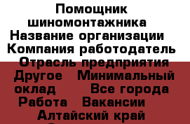 Помощник шиномонтажника › Название организации ­ Компания-работодатель › Отрасль предприятия ­ Другое › Минимальный оклад ­ 1 - Все города Работа » Вакансии   . Алтайский край,Славгород г.